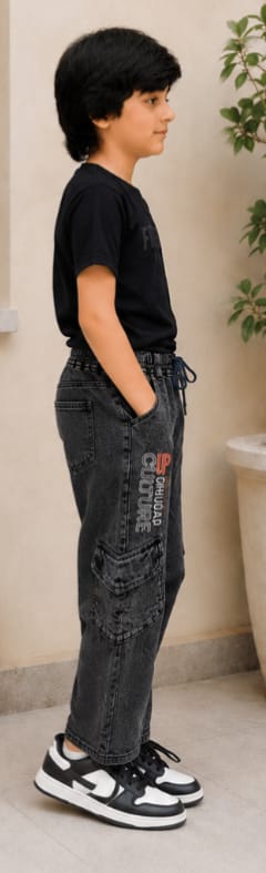 Black Cargo Baggy Jeans