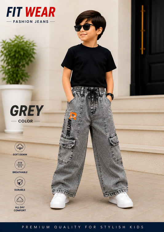 Grey cargo jeans