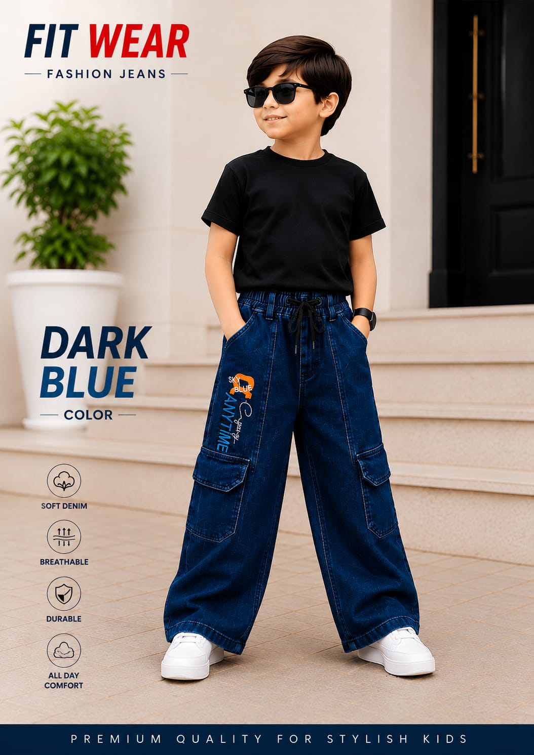 Dark Cargo Jeans