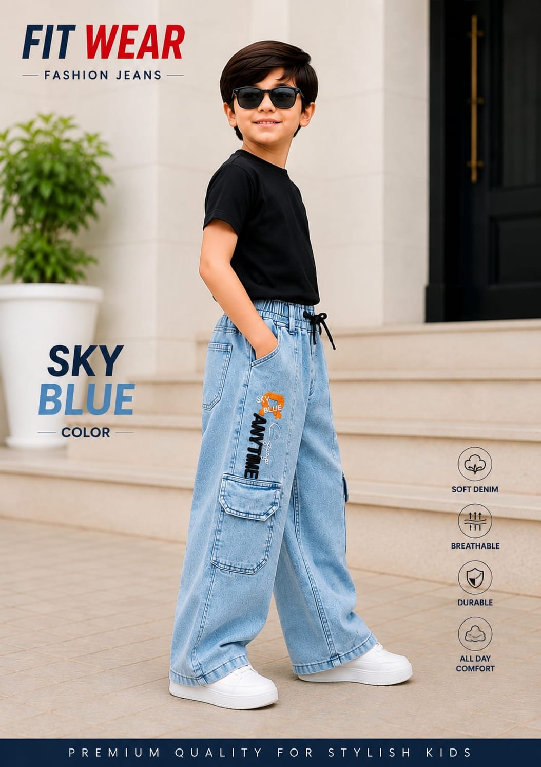 sky blue baggy