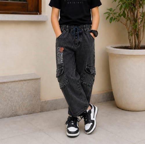 Black Cargo Baggy Jeans