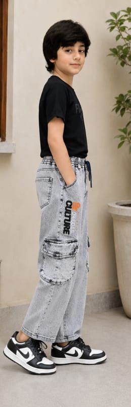 White Cargo Baggy Jeans