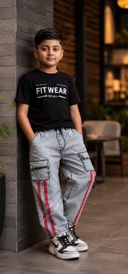 Tech wave baggy jeans