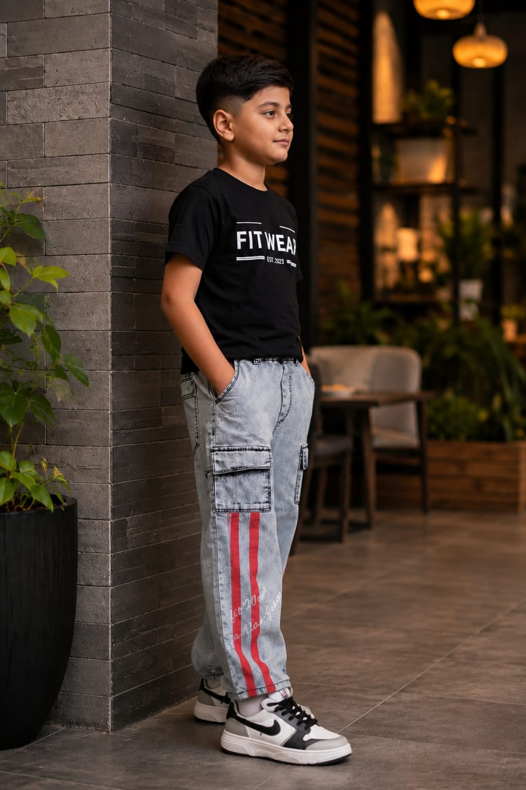 Tech wave baggy jeans