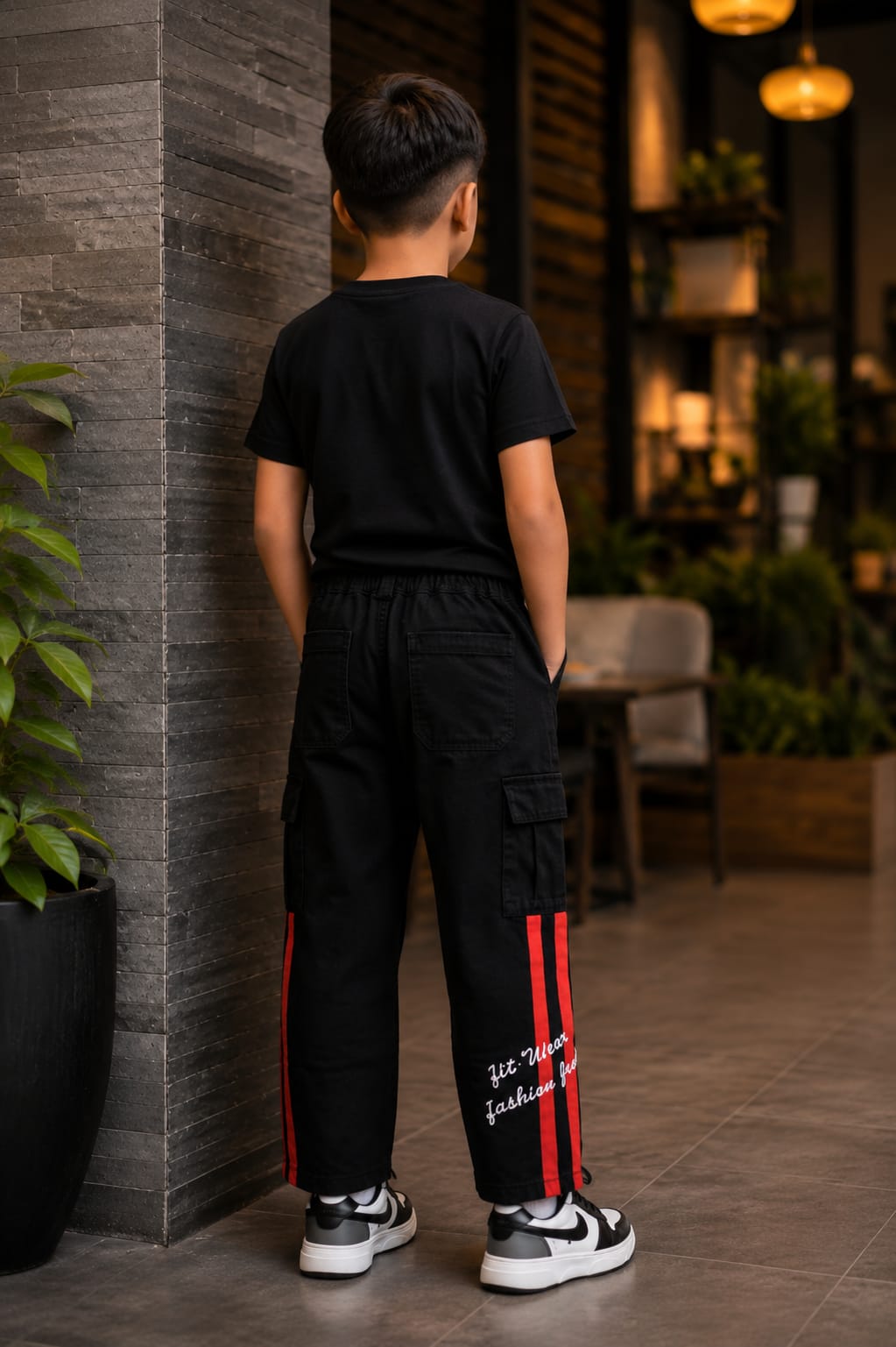 black techwave baggy jeans
