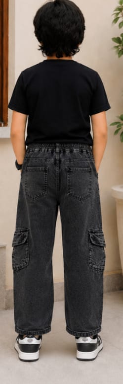 Black Cargo Baggy Jeans