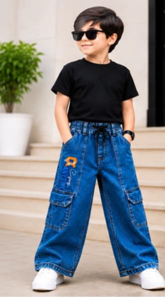 Mid blue Wide-Leg Jeans