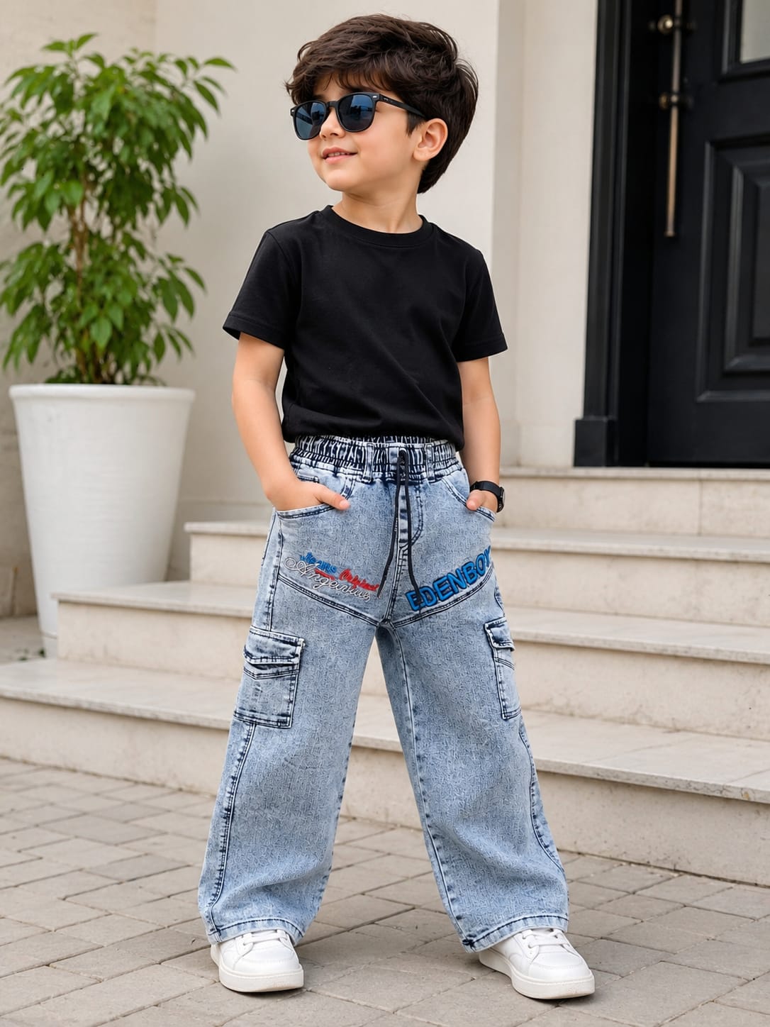 Sky Blue Cargo Baggy jeans